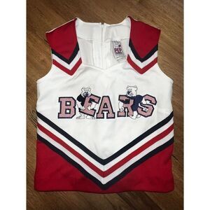 Varsity Cheerleader Uniform Top Bears Red cheerleading halloweeen costume XS